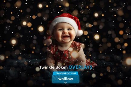 Twinkle bokeh photoshop transparent PNG overlays