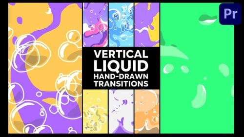 Vertical Liquid Hand Drawn Transitions | Premiere Pro MOGRT