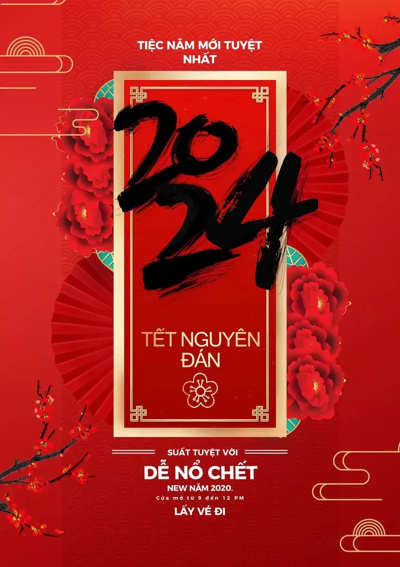 PSD Poster Chúc mừng năm mới