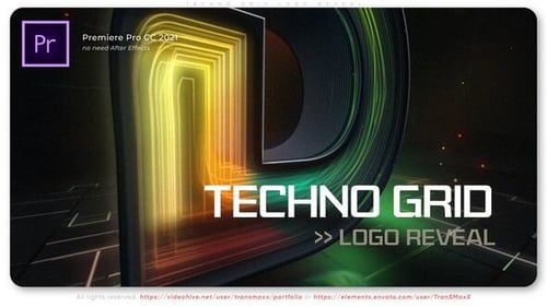 Techno Grid Logo Reveal