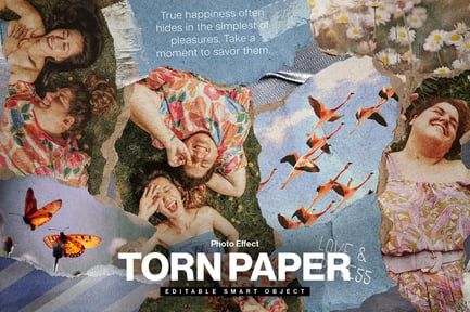 Torn Paper Photo Effect Template