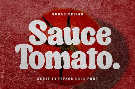 Sauce Tomato Retro Serif Bold Font