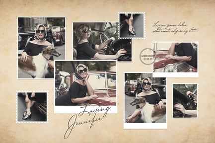 Vintage Photo Collage Mood Board Template