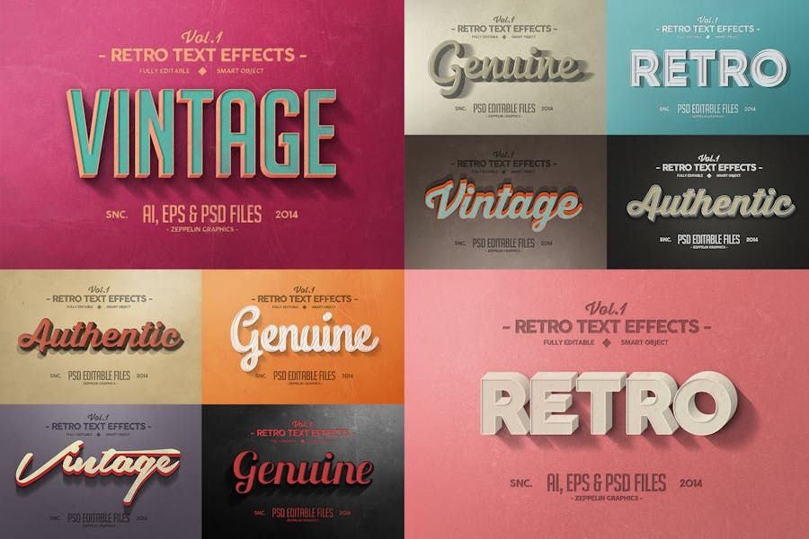 Vintage Text Effects Vol.1