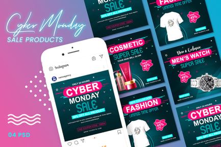 Cyber Monday Sale Banners Product Template