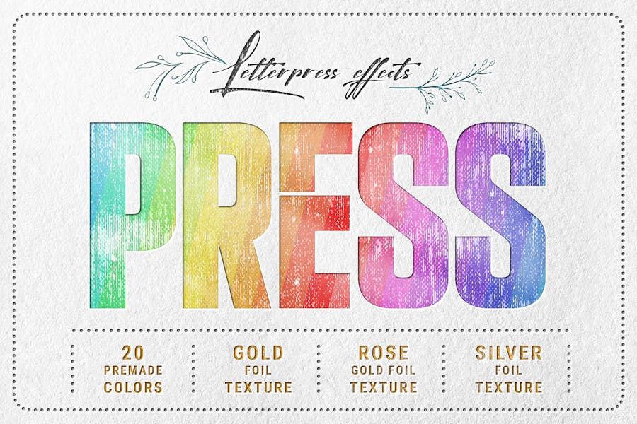 Letterpress – Text & Logo PSD Mockups