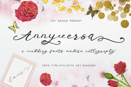 Anniversa Wedding Font