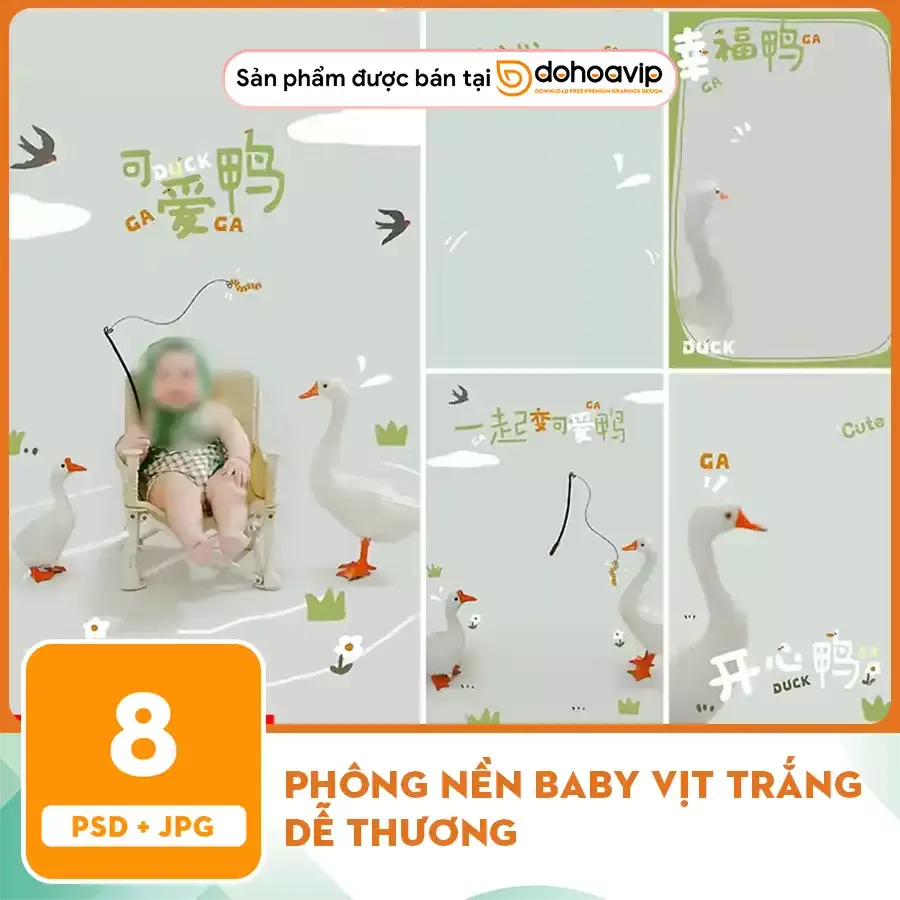 [VIP] Phông nền Baby Vịt trắng dễ thương