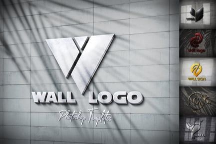 Wall Logo Sign Mockups