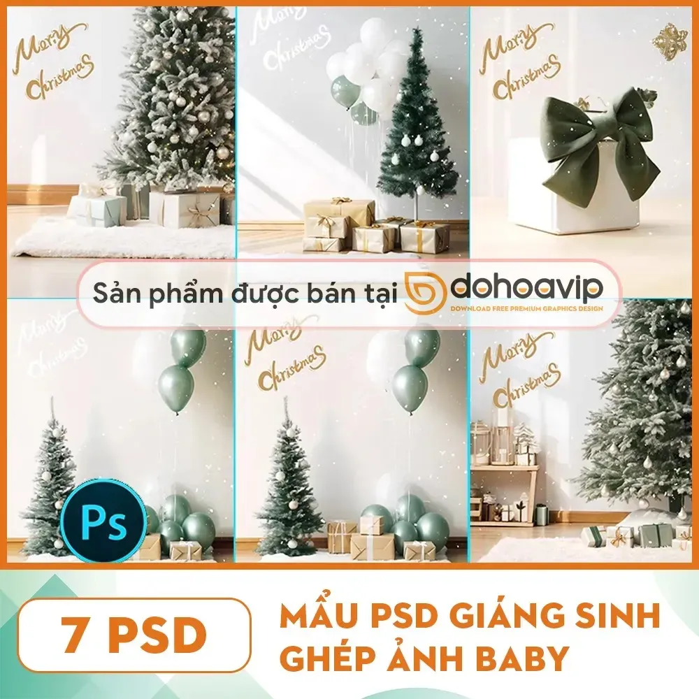 [VIP] Mẩu PSD giáng sinh ghép ảnh baby