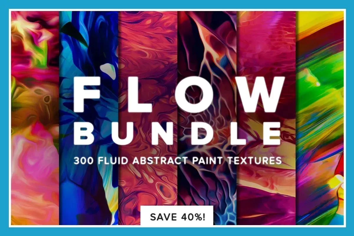 Flow Bundle—300 fluid paint textures