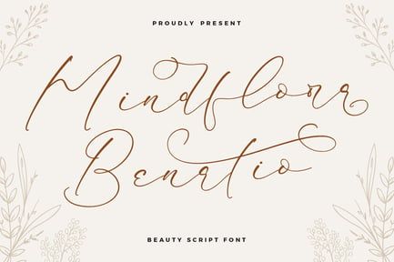 Mindflora Benatio Modern Script Font