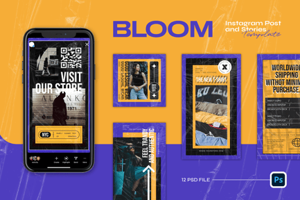 Grunge Instagram Template – BLOOM