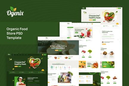 Ogenix – Organic Food Store PSD Template