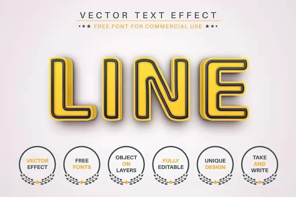Abstract Yellow – Editable Text Effect, Font Style