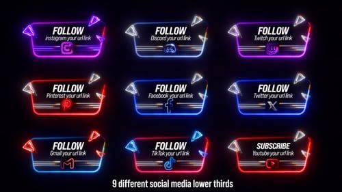 Neon Social Lower Thirds