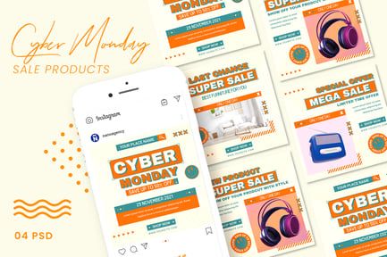 Cyber Monday Sale Banners Ad Template