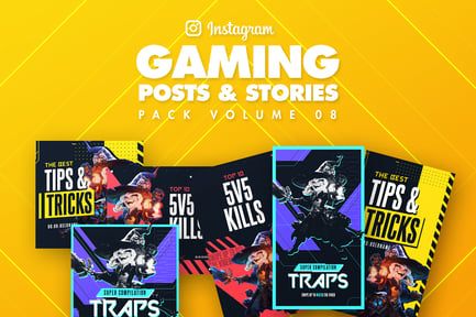 Gaming Instagram Posts and Stories Pack 08