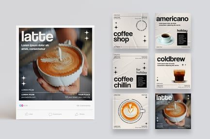 Coffee Shop Social Media Post Templates