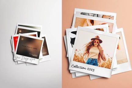 Instant Pictures Mockup Messy Stack