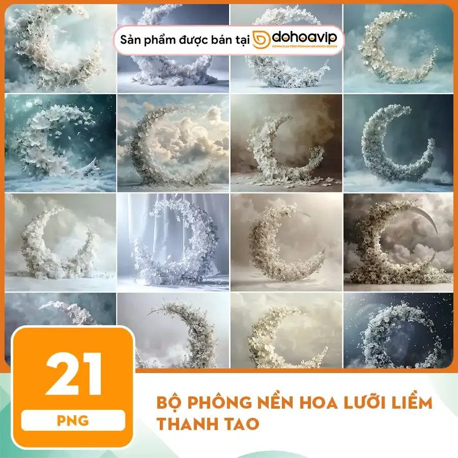 Bộ phông nền hoa lưỡi liềm thanh tao