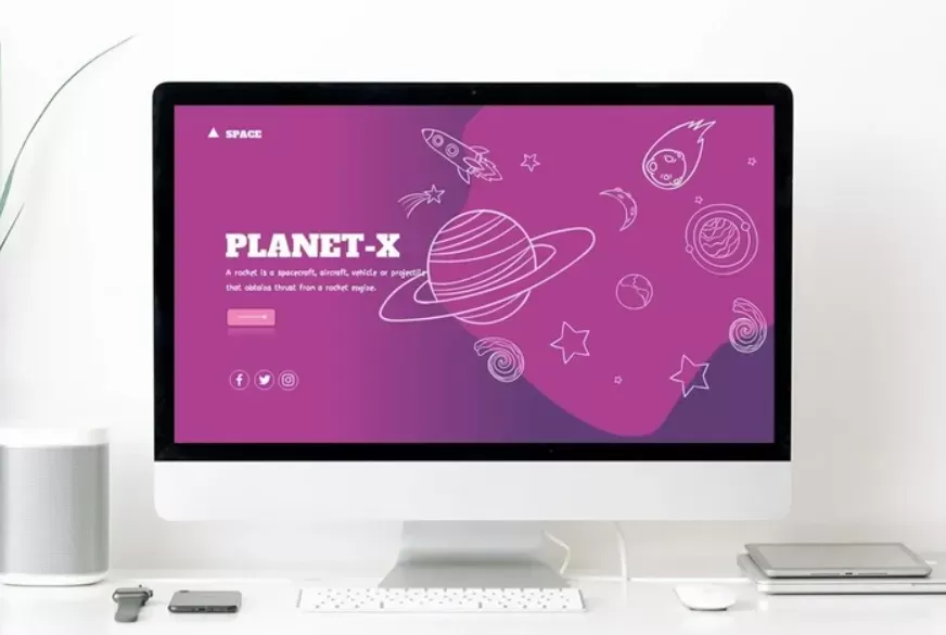 Mẫu Powerpoint Planet-x Galaxy Purple