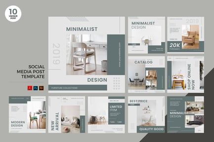 Interior Design Social Media Kit PSD & AI