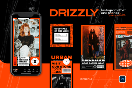 Grunge Instagram Template – DRIZZLY