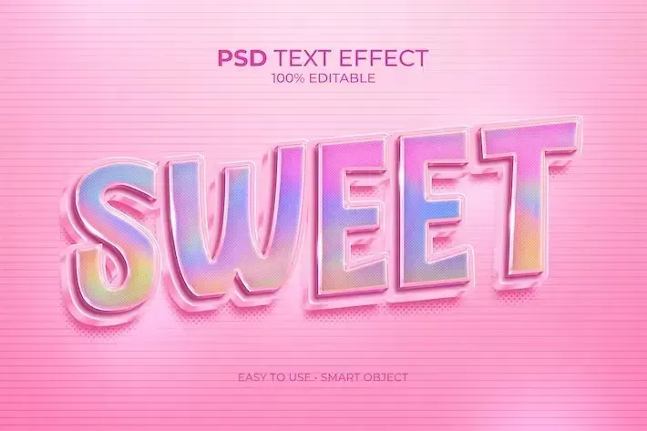 Sweet Holographic Text Effect