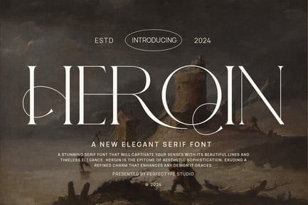 Herqin Elegant Ligature Serif Font Typeface