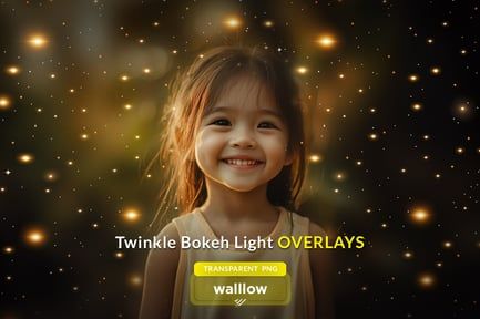 Bokeh Twinkle and sparkle light PNG photo overlays