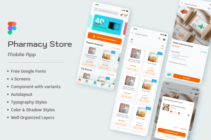 Pharmacy Store Mobile App UI Kit