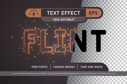 Flint Editable Text Effect, Graphic Style