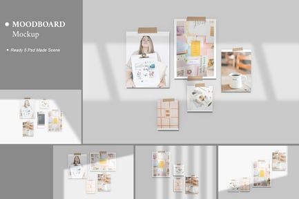 5 Psd Moodboard Mockup