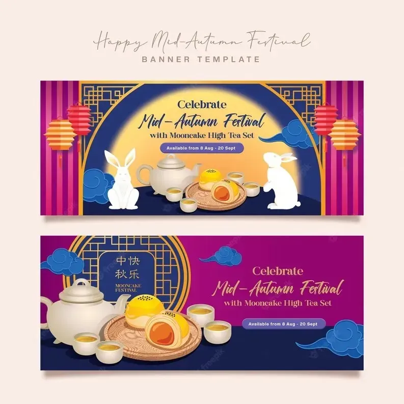 Mid autumn festival banner vector illustration