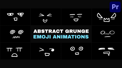 Abstract Grunge Scribble Emoji Animations | Premiere Pro MOGRT