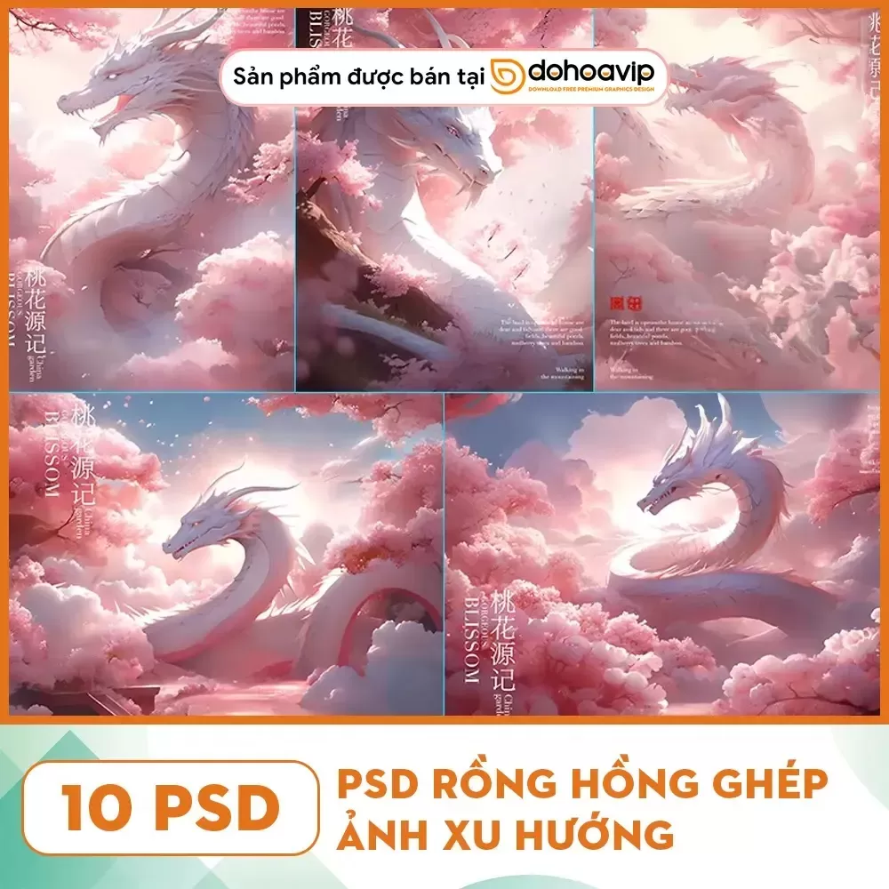 [VIP] 10 PSD Rồng hồng ghép ảnh xu hướng 2024