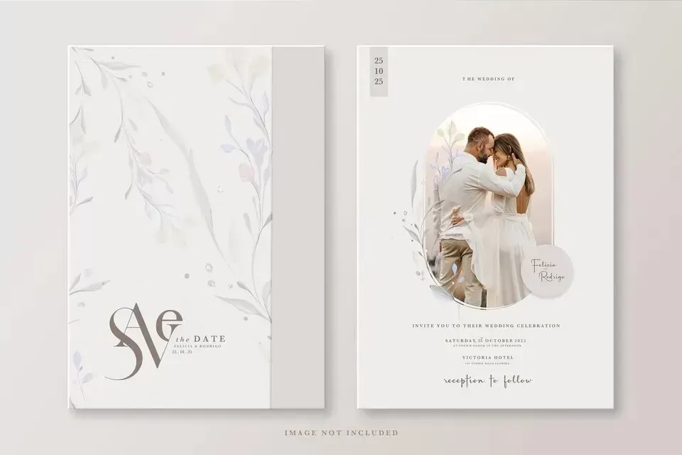 A wedding invitation that says save the date.