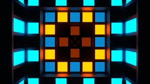 Orange And Blue Strobe Lights System Background Vj Loop In 4K