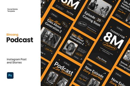 Podcast Instagram Post & Stories Template