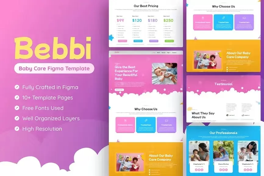 Bebbi – Baby Care Figma Template