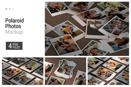 Polaroid Photos Collage Mockup