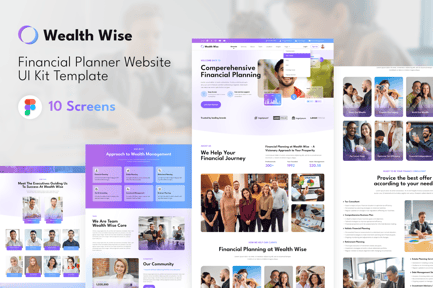 Financial Planner Website Design UI Kit Template