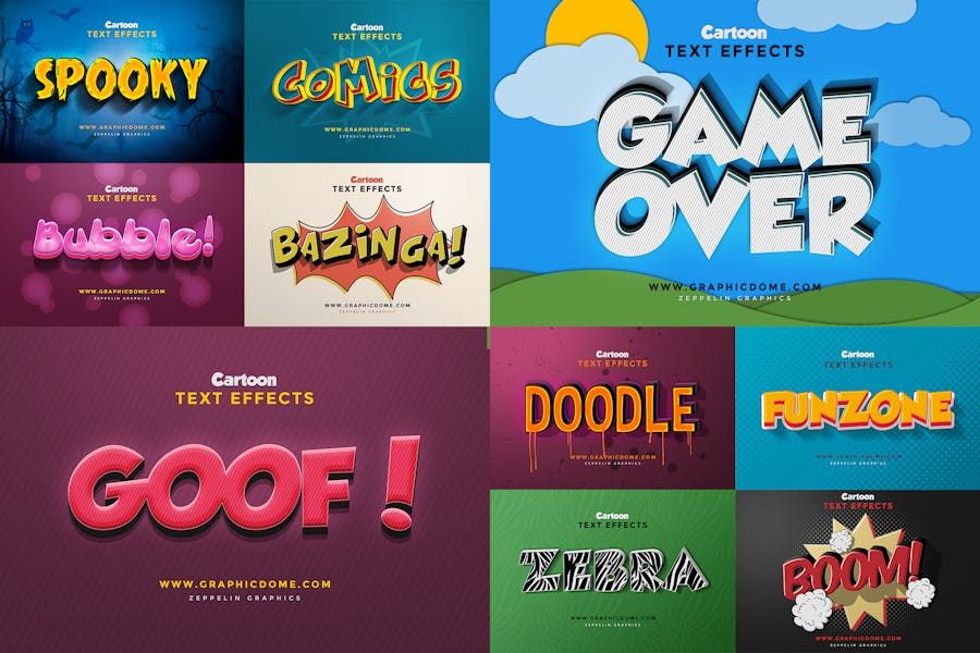 3D Cartoon Text Effects