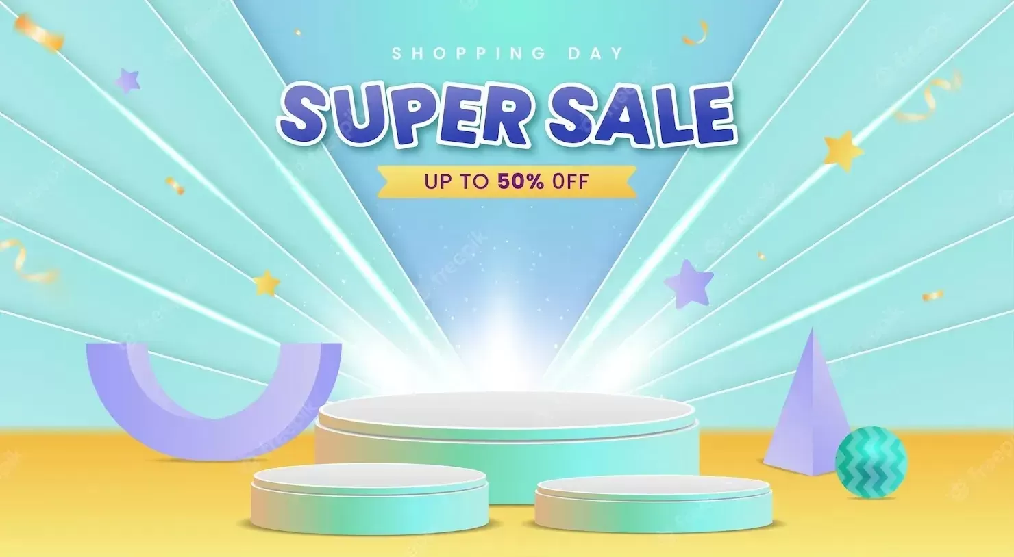 Shopping day sale banner template design