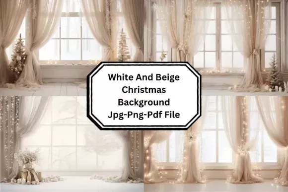 White and Beige Christmas Background