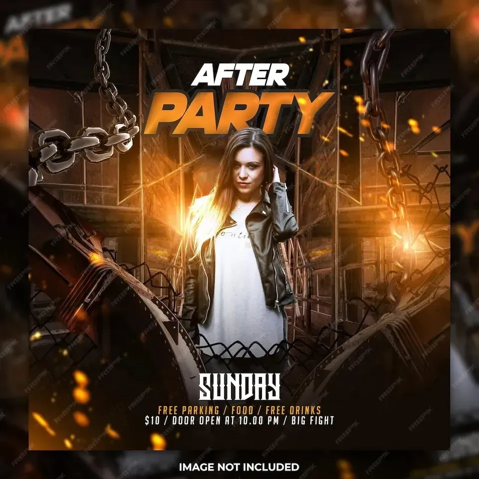 Night club party flyer social media post template