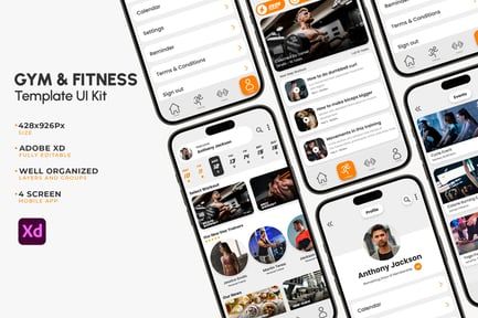 Gym & Fitness Mobile App UI Template