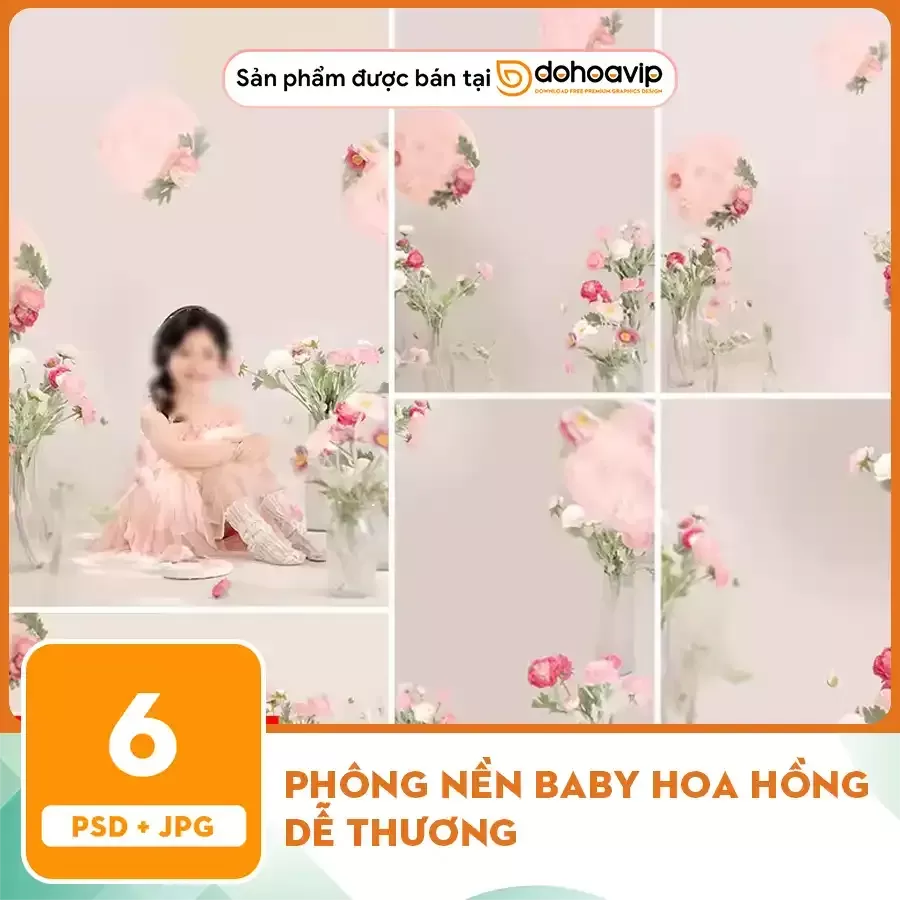 [VIP] Phông nền baby hoa hồng dễ thương