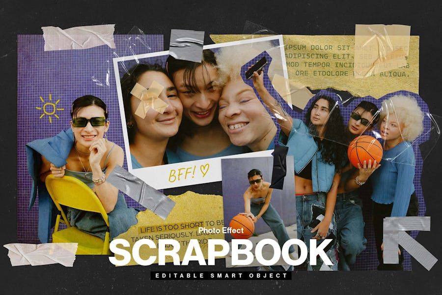 Scrapbook Photo Effect Template